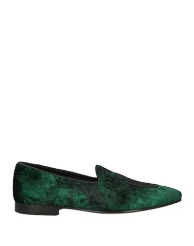 Giovanni Conti Man Loafers Green Size 9 Textile Fibers