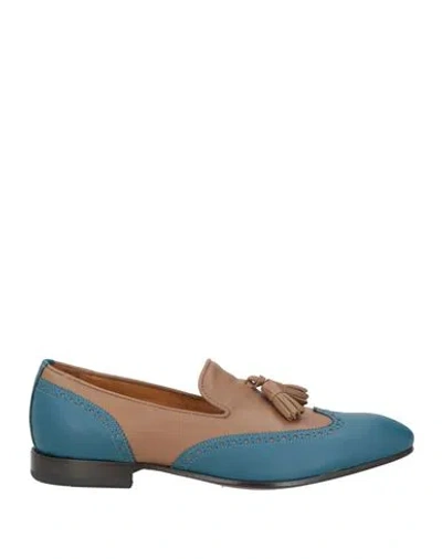Giovanni Conti Man Loafers Light Brown Size 9 Calfskin In Blue