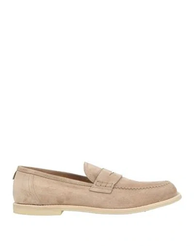 Giovanni Conti Man Loafers Light Brown Size 9 Leather In Neutral