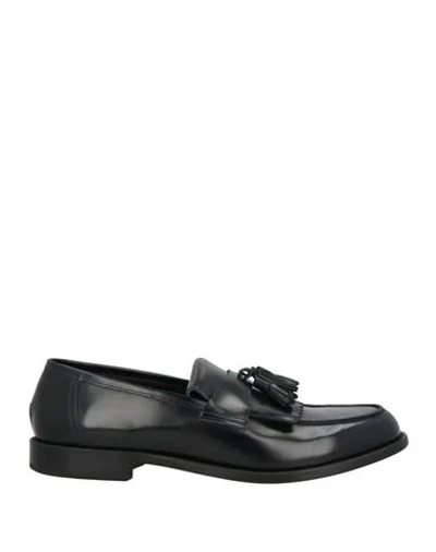 Giovanni Conti Man Loafers Midnight Blue Size 9 Leather In Black