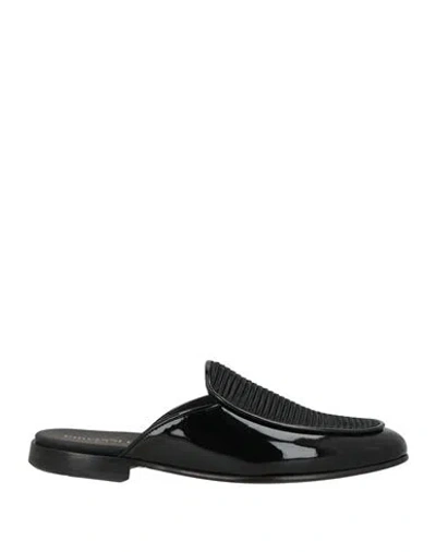Giovanni Conti Man Mules & Clogs Black Size 9 Leather, Textile Fibers