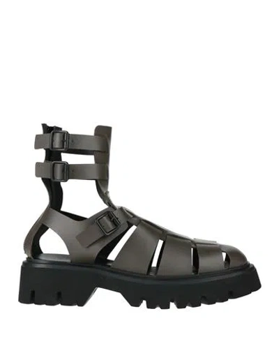 Giovanni Conti Man Sandals Taupe Size 9 Calfskin In Black