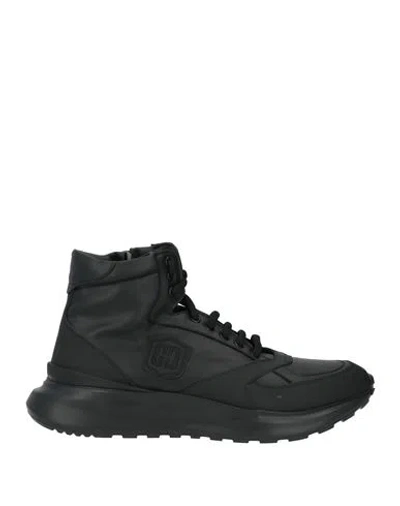 Giovanni Conti Man Sneakers Black Size 10 Calfskin