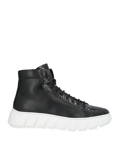 Giovanni Conti Man Sneakers Black Size 10 Calfskin