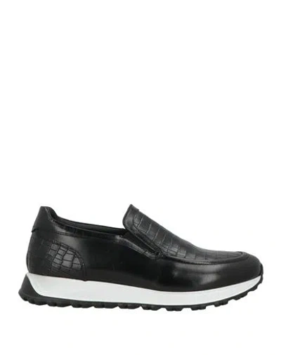 Giovanni Conti Man Sneakers Black Size 8 Calfskin