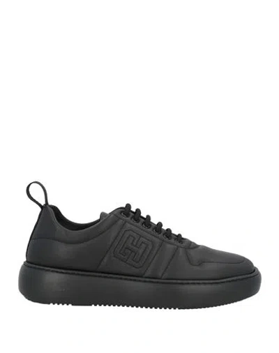 Giovanni Conti Man Sneakers Black Size 9 Calfskin