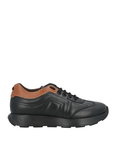 Giovanni Conti Man Sneakers Black Size 9 Calfskin