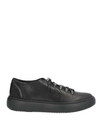 Giovanni Conti Man Sneakers Black Size 9 Calfskin
