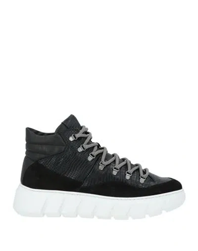 Giovanni Conti Man Sneakers Black Size 9 Leather