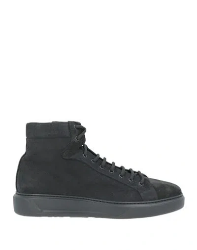 Giovanni Conti Man Sneakers Black Size 9 Leather In Multi