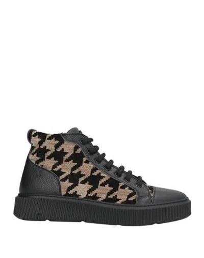 Giovanni Conti Man Sneakers Black Size 9 Leather, Textile Fibers