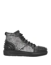 Giovanni Conti Man Sneakers Black Size 8 Leather, Textile Fibers In Black