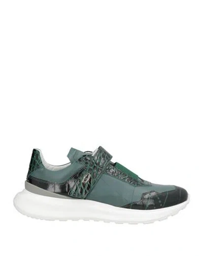 Giovanni Conti Man Sneakers Dark Green Size 9 Calfskin