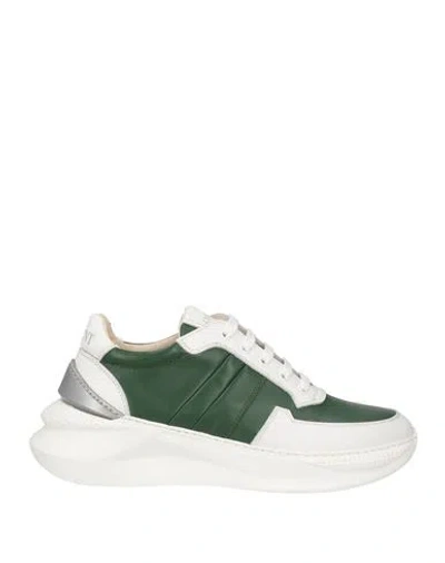 Giovanni Conti Man Sneakers Green Size 9 Calfskin