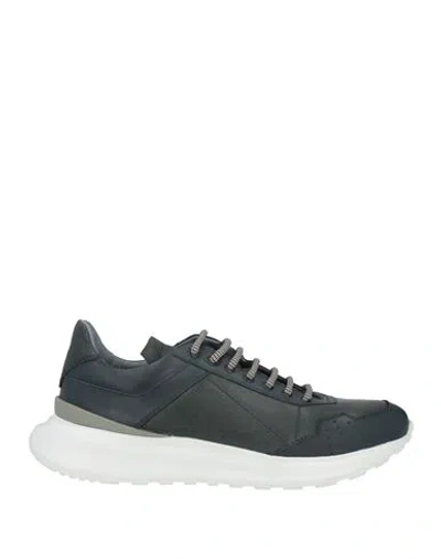 Giovanni Conti Man Sneakers Slate Blue Size 10 Leather