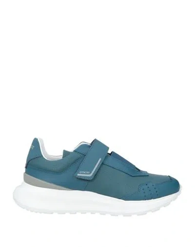 Giovanni Conti Man Sneakers Slate Blue Size 9 Calfskin