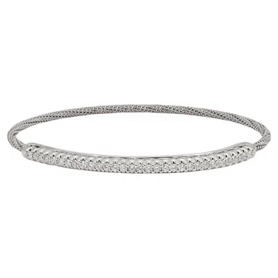 Pre-owned Giovanni Ferraris Diamonds 0.65ctw Titanium Spring Bracelet 18k White Gold