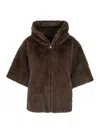 Giovanni Paris Faux-fur Jacket In Brown