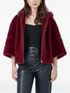 Giovanni Paris Angelica Hooded Jacket In Burgundy