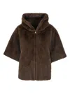Giovanni Paris Faux-fur Jacket In Brown