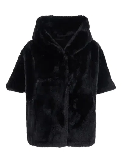 GIOVANNI PARIS HOODED SHORT-SLEEVED COAT