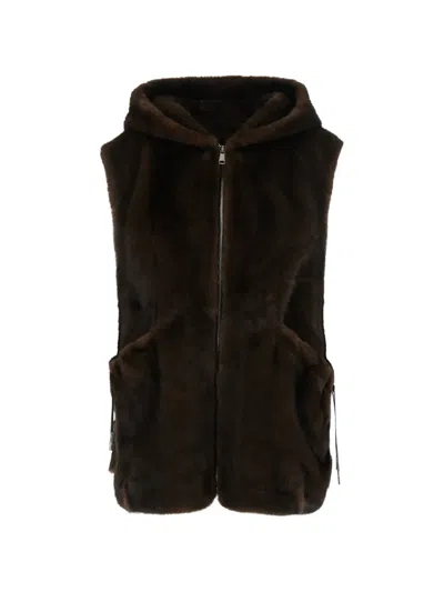 Giovanni Paris Maury Faux-fur Hooded Gilet In Brown