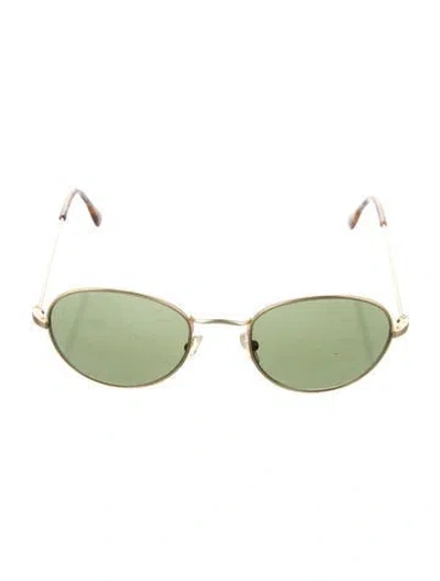 Pre-owned Giovanni Round Tinted Sunglasses In Gold