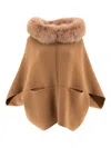 Giovi Wool And Cashmere Poncho In Brown