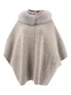Giovi Wool And Cashmere Poncho For Women In Gray