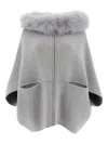 Giovi Women's Wool And Cashmere Poncho In Gray