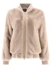 Giovi Mink Fur Bomber Jacket Jackets Beige In Neutral