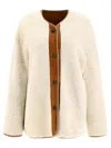 Giovi Reversible Shearling Jacket Jackets White In White