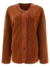 Giovi Reversible Shearling Jacket For Women In Brown