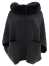Giovi Luxurious Wool And Cashmere Poncho For Women
