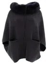 Giovi Luxurious Wool And Cashmere Poncho For Women