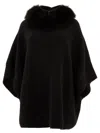 Giovi Elegant Wool And Cashmere Poncho For Women