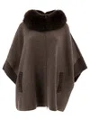 Giovi Wool And Cashmere Poncho Coats Brown
