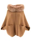 Giovi Wool And Cashmere Poncho In Brown