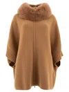 Giovi Wool And Cashmere Poncho Coats Beige