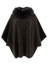 Giovi Wool And Cashmere Poncho For Women In Gray