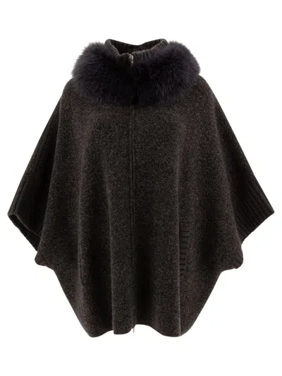 GIOVI GIOVI WOOL AND CASHMERE PONCHO