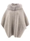 Giovi Wool And Cashmere Poncho For Women In Gray