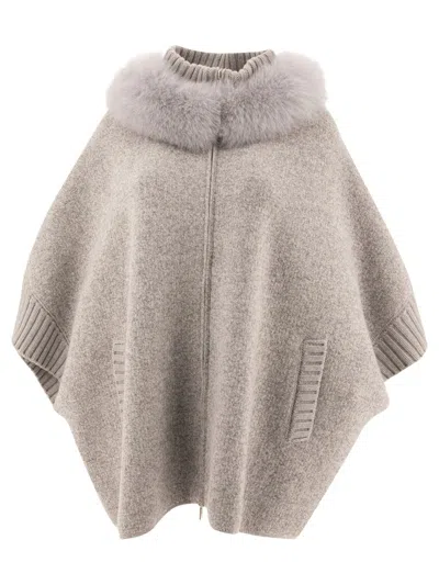 GIOVI GIOVI WOOL AND CASHMERE PONCHO