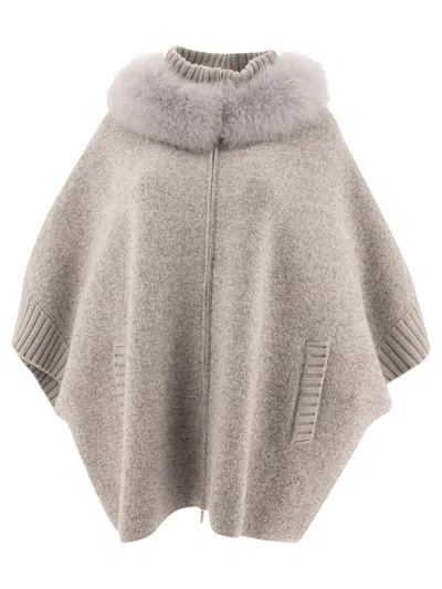 GIOVI GIOVI WOOL AND CASHMERE PONCHO