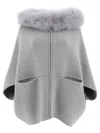 Giovi Wool And Cashmere Poncho In Gray