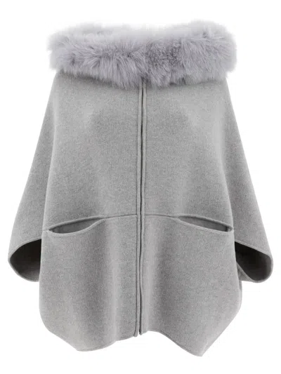 GIOVI GIOVI WOOL AND CASHMERE PONCHO