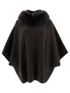 Giovi Wool And Cashmere Poncho For Women In Gray