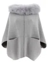 Giovi Women's Wool And Cashmere Poncho In Grey