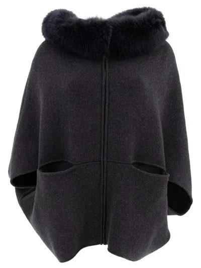 GIOVI GIOVI WOOL AND CASHMERE PONCHO