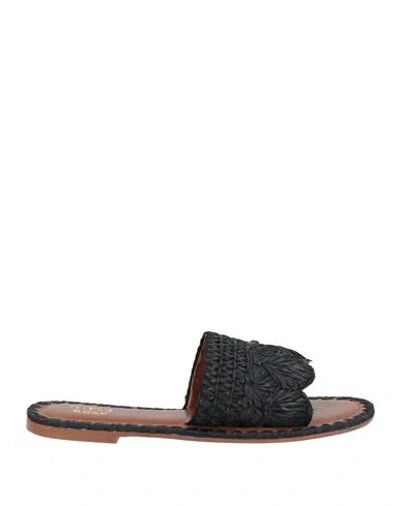 Gipsy Rose Woman Sandals Black Size 7 Synthetic Raffia